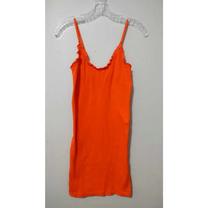 Bershka Orange Fitted Stretch Sleeveless Dress Size M/L